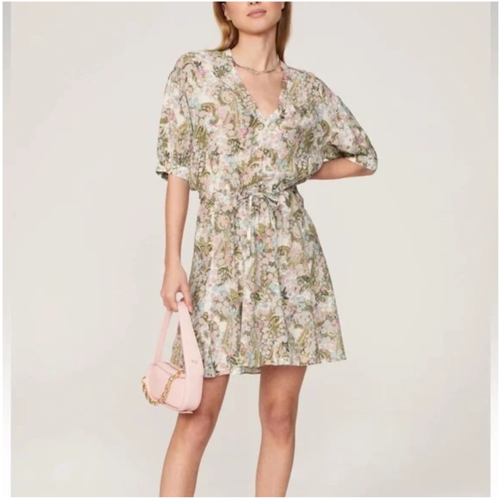 Zadig & Voltaire Soft Yoko Flower Mini Tie Waist Dress
